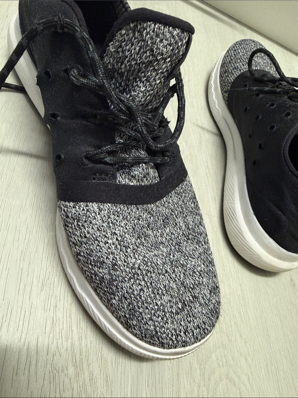 Under Armour Black and Gray Knit Slip-On Sneakers - Picture 4 of 4